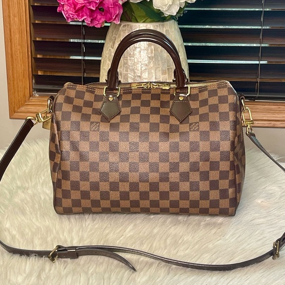 SOLD❌Authentic LOUIS VUITTON Bandouliere Speedy 30 Damier Ebene - Picture 2 of 16